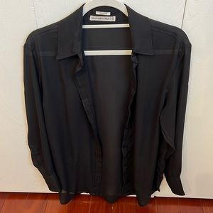 Sheer black Abercrombie button up
